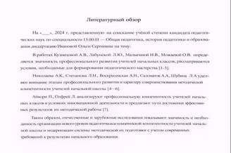 Литературный обзор по педагогике