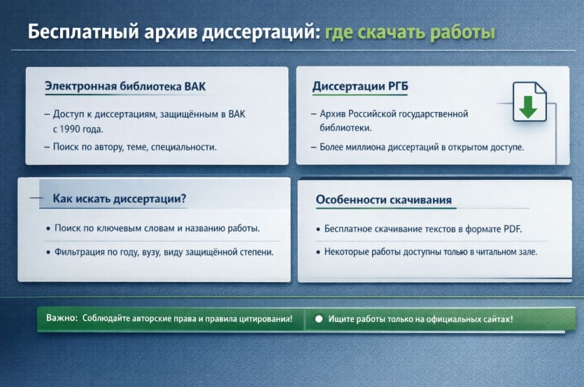 Бесплатный архив диссертаций: где скачать работы