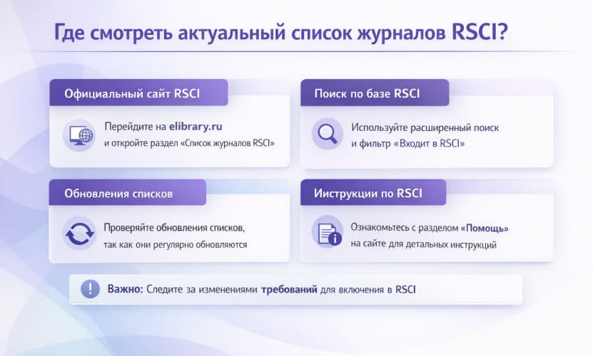 Где смотреть актуальный список журналов RSCI