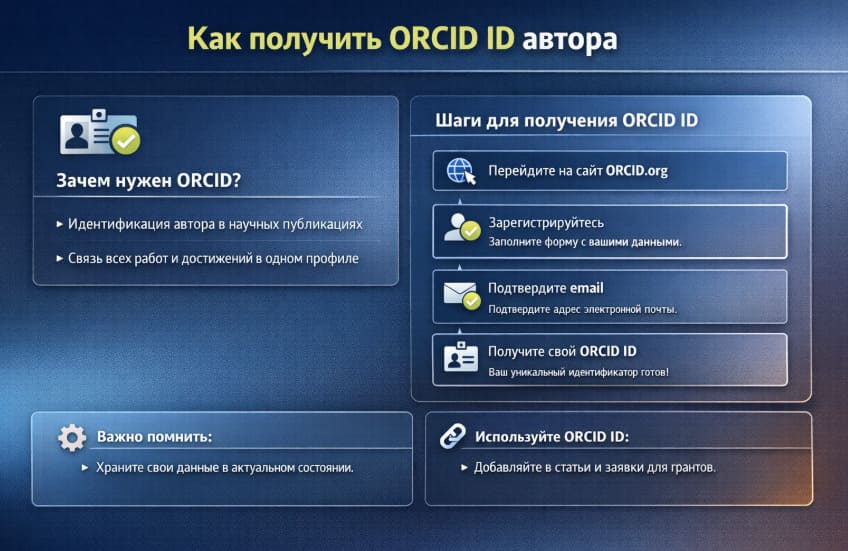Как получить ORCID ID автора