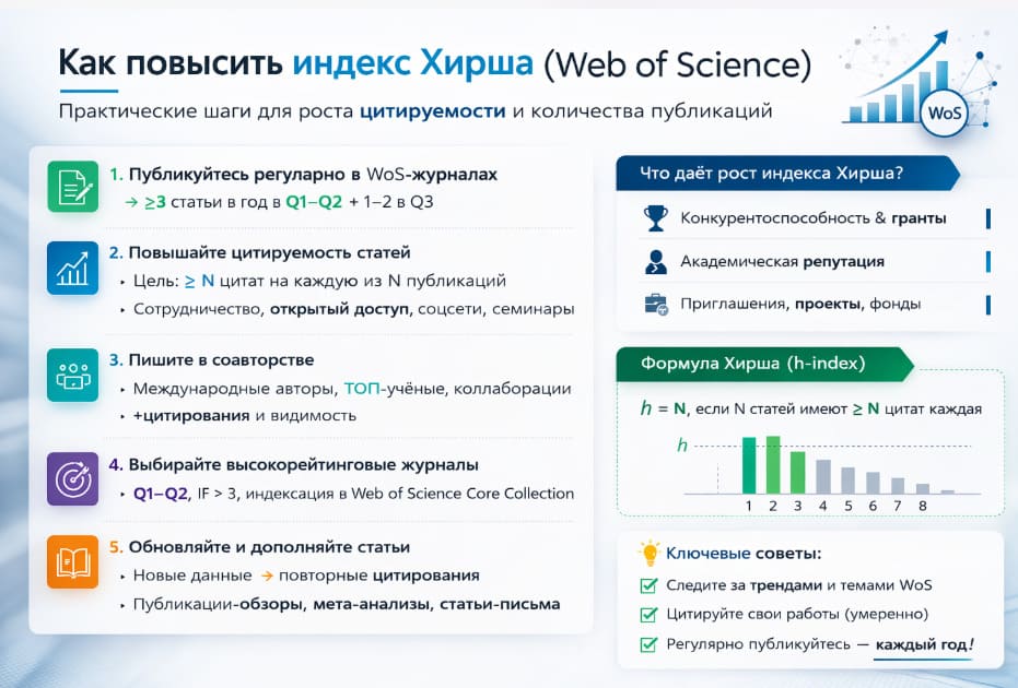 Как повысить индекс Хирша Web of Science
