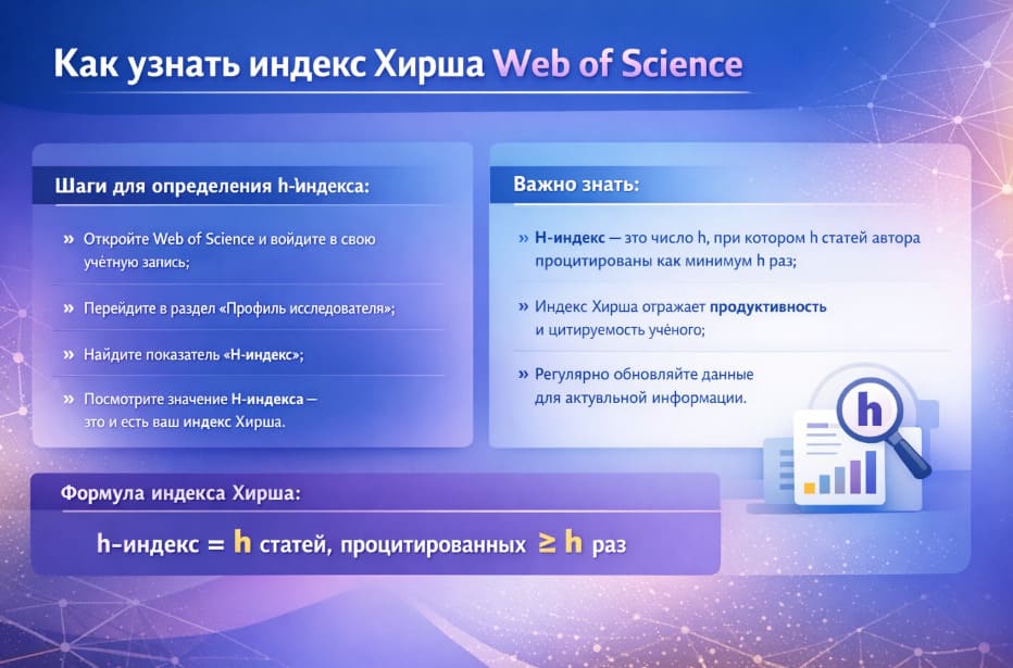 Как узнать индекс Хирша Web of Science