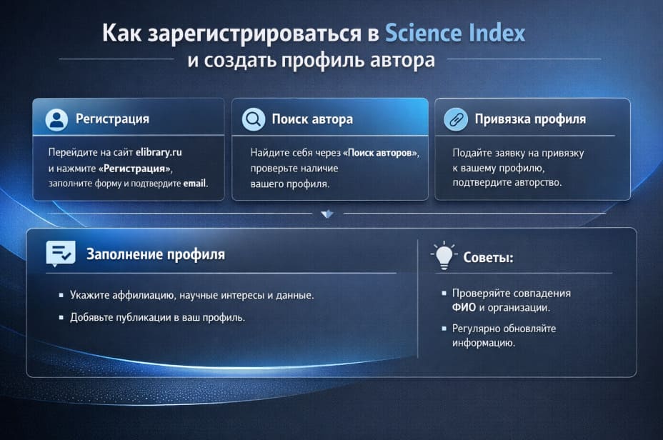 Как зарегистрироваться в Science Index и создать профиль автора