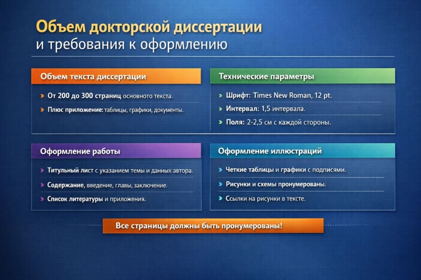 Объем докторской диссертации и требования к оформлению