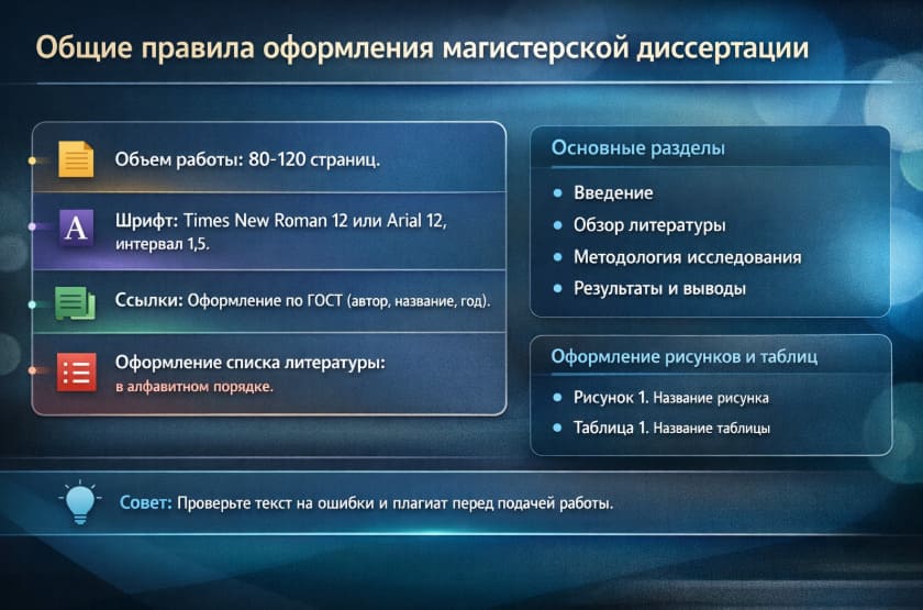 Общие правила оформления магистерской диссертации