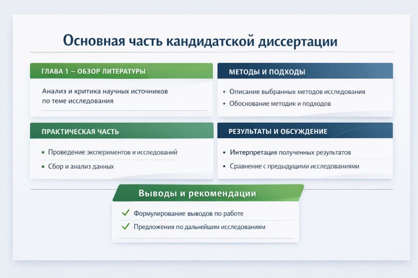 Основная часть кандидатской диссертации