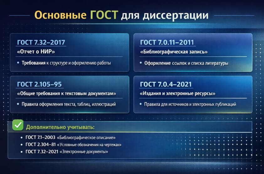 Основные ГОСТ для диссертации