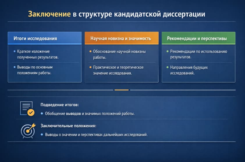Заключение в структуре кандидатской диссертации