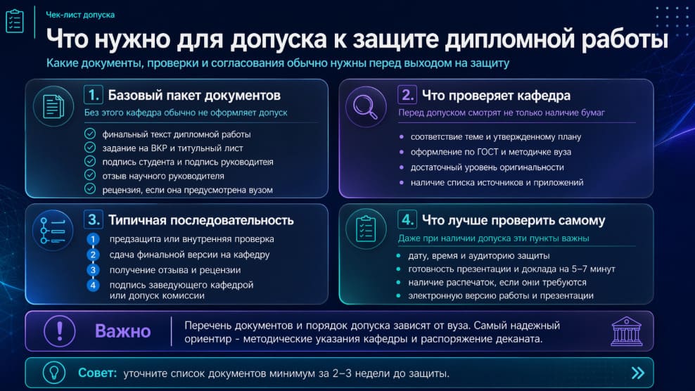 Что нужно для допуска к защите дипломной работы