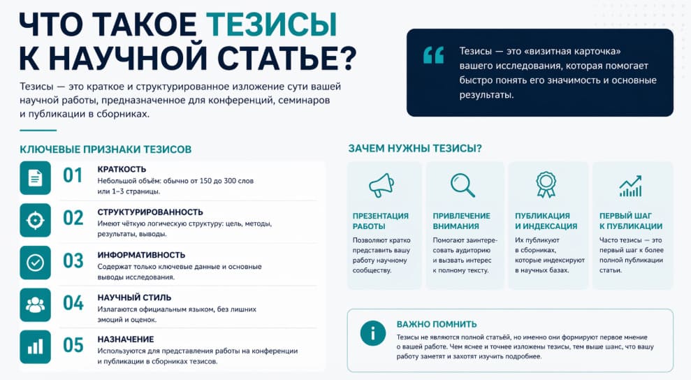 Что такое тезисы к научной статье