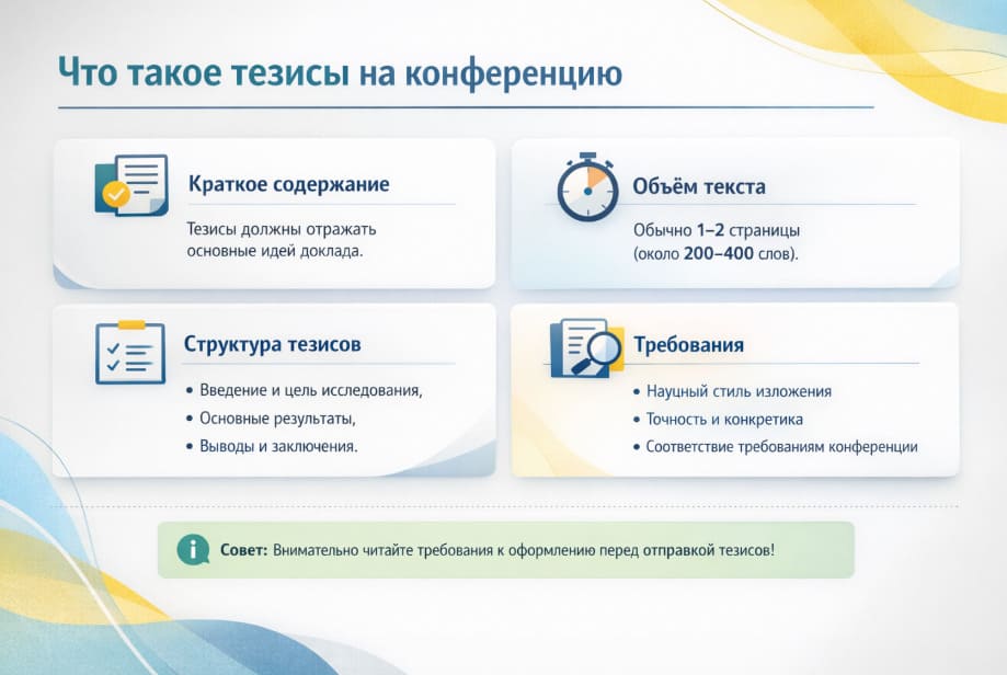 Что такое тезисы на конференцию 