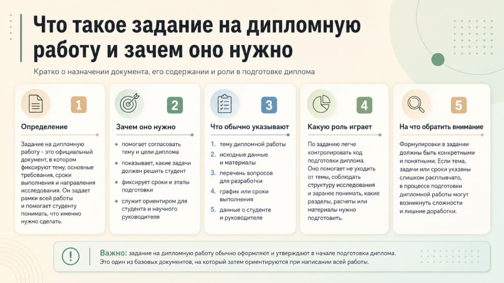 Что такое задание на дипломную работу