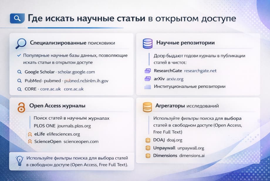 Где искать научные статьи в открытом доступе