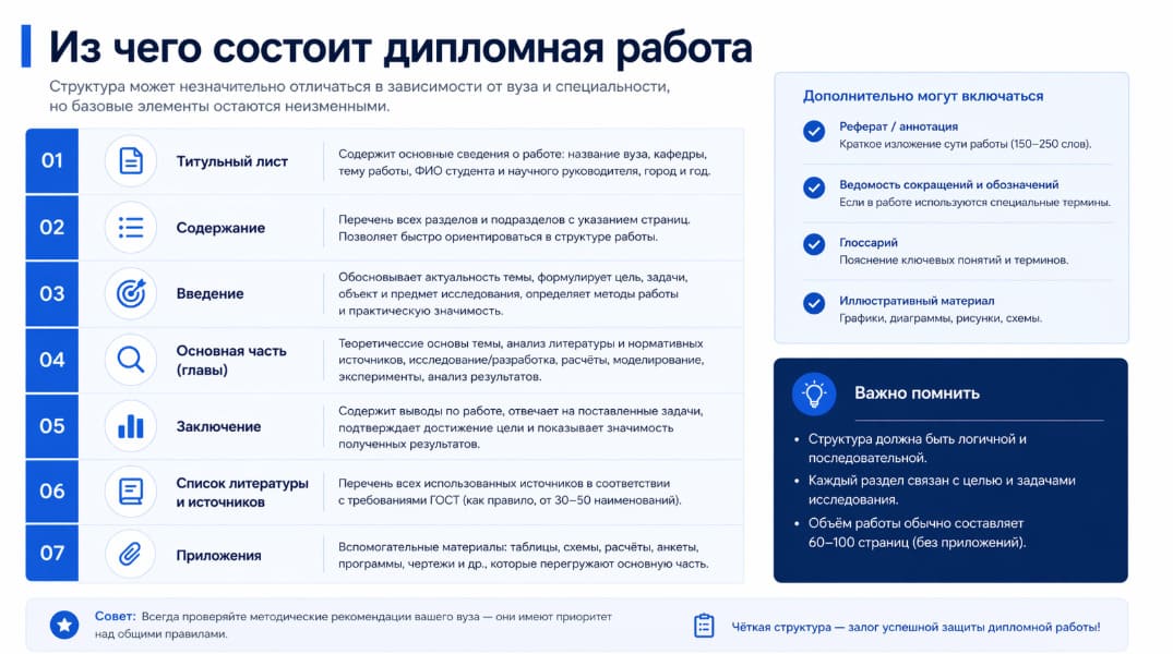 Из чего состоит дипломная работа