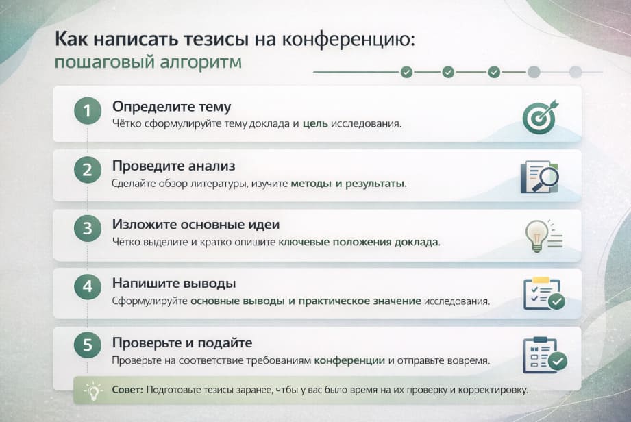 Как написать тезисы на конференцию: пошаговый алгоритм