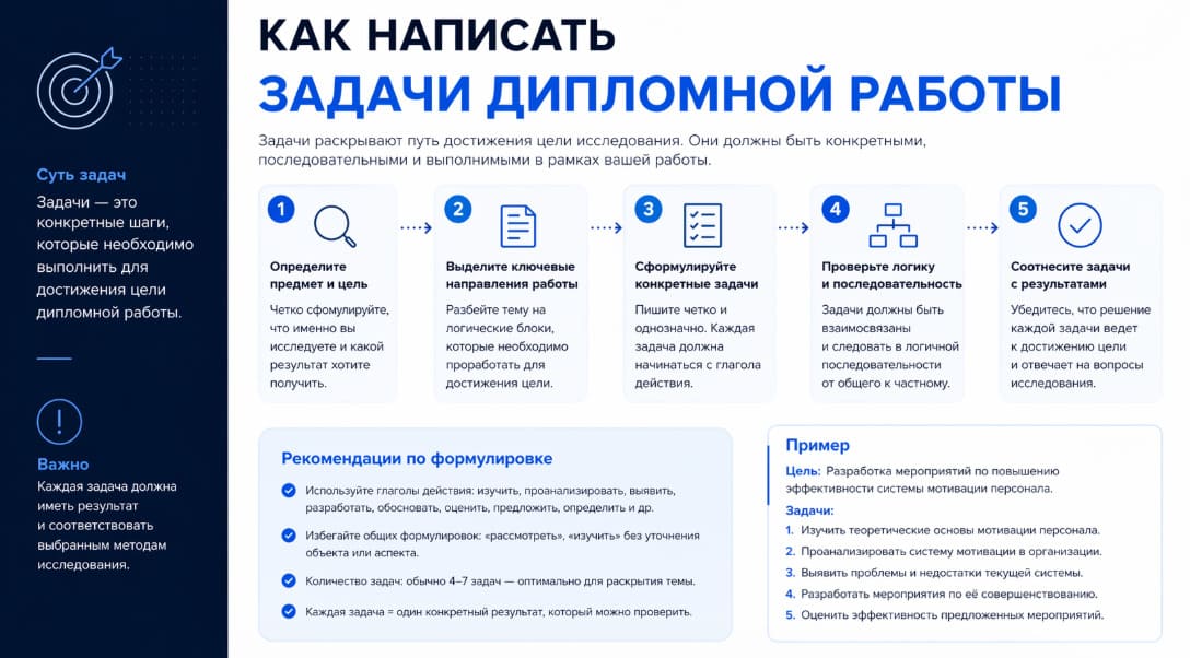 Как написать задачи дипломной работы