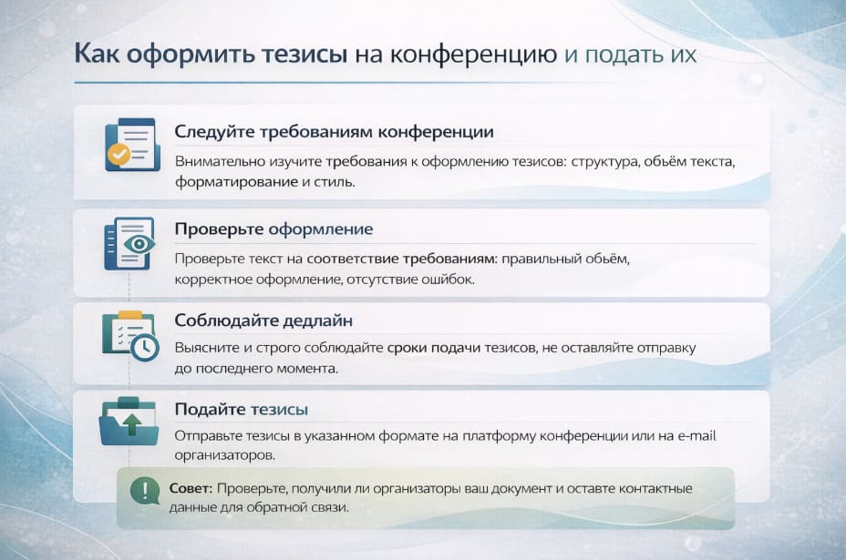 Как оформить тезисы на конференцию и подать их