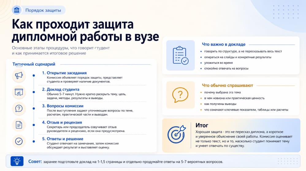 Как проходит защита дипломной работы в вузе