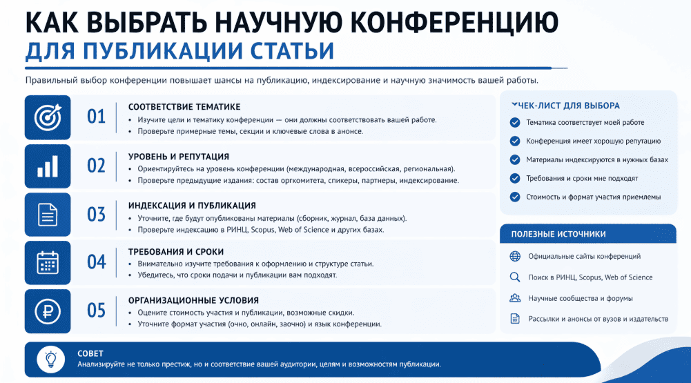 Как выбрать научную конференцию для публикации статьи