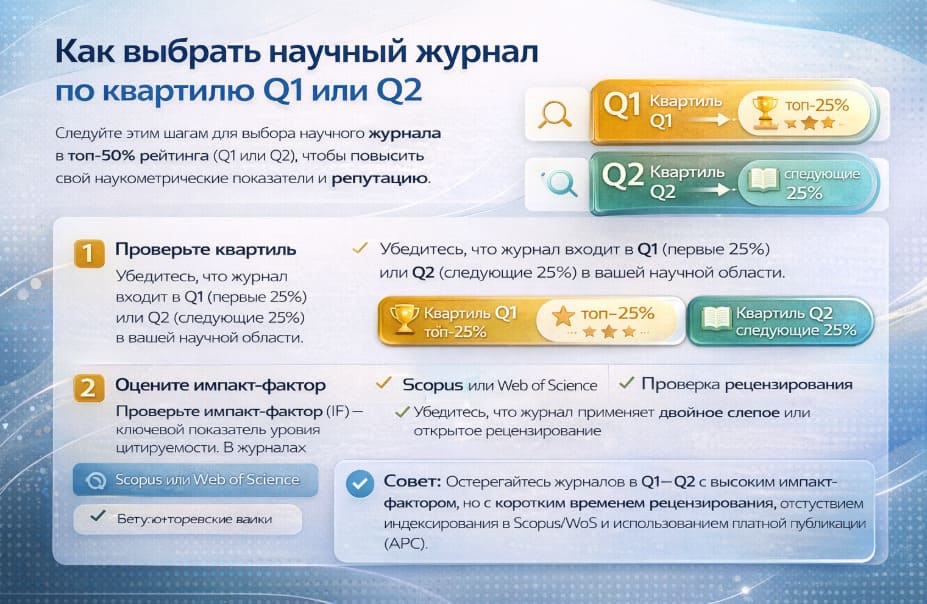 Как выбрать научный журнал по квартилю Q1 или Q2
