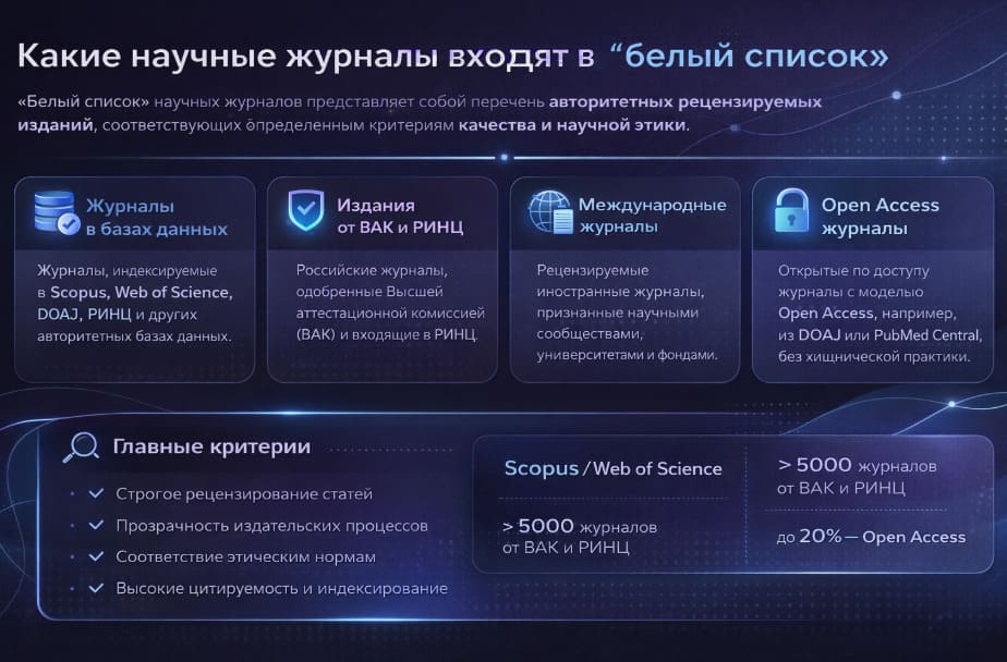 Какие научные журналы входят в "белый список"