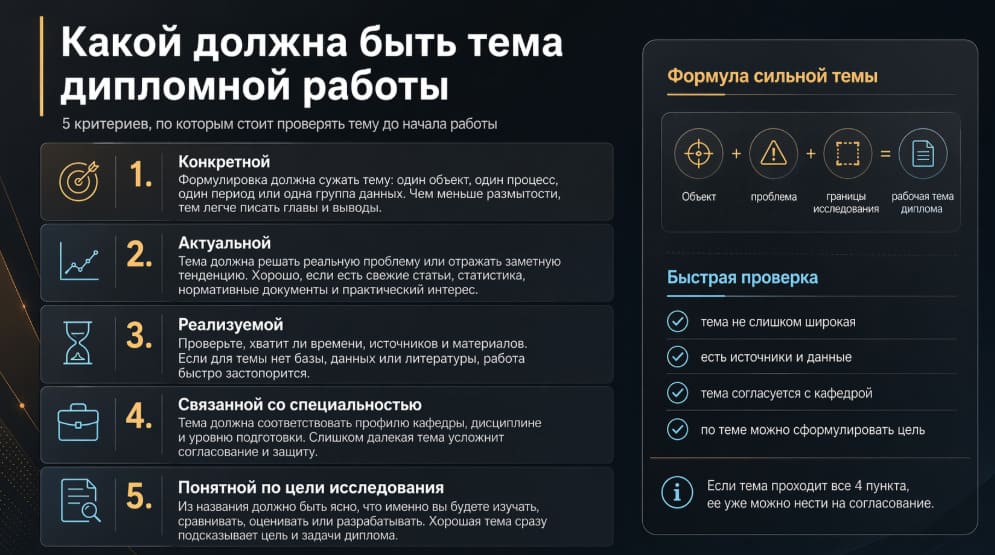 Какой должна быть тема дипломной работы
