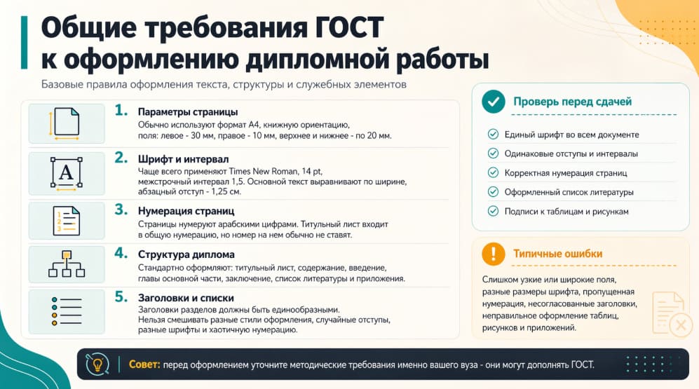 Общие требования ГОСТ к оформлению дипломной работы