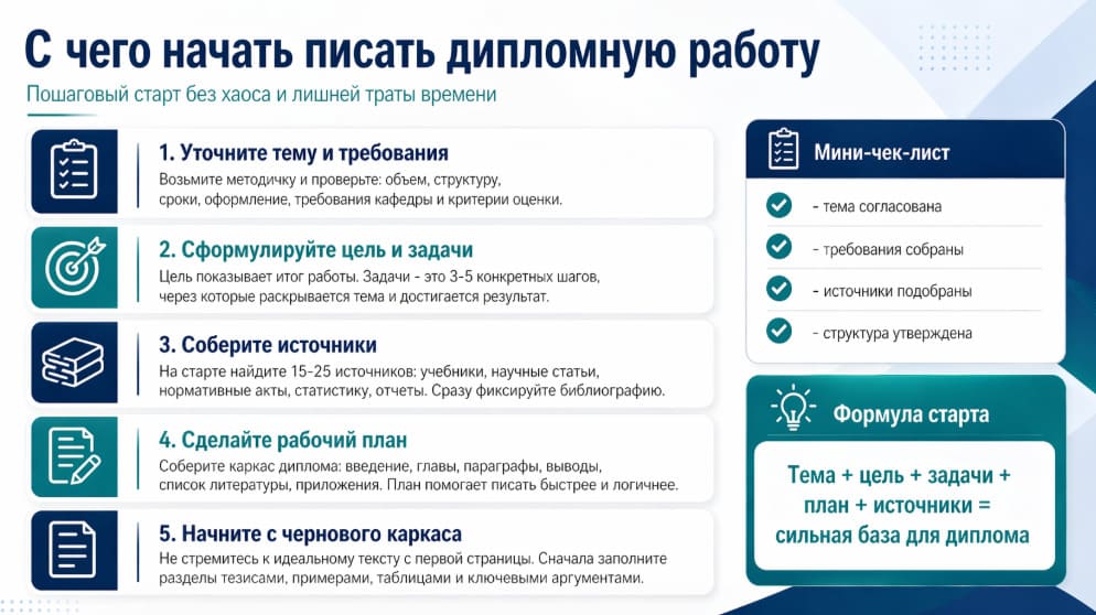 С чего начать писать дипломную работу