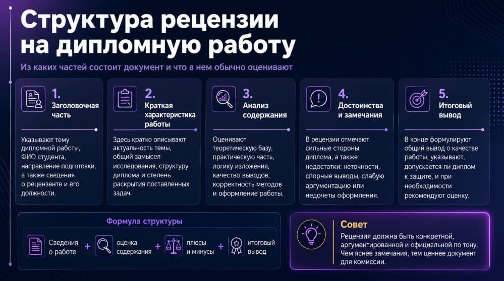 Структура рецензии на дипломную работу