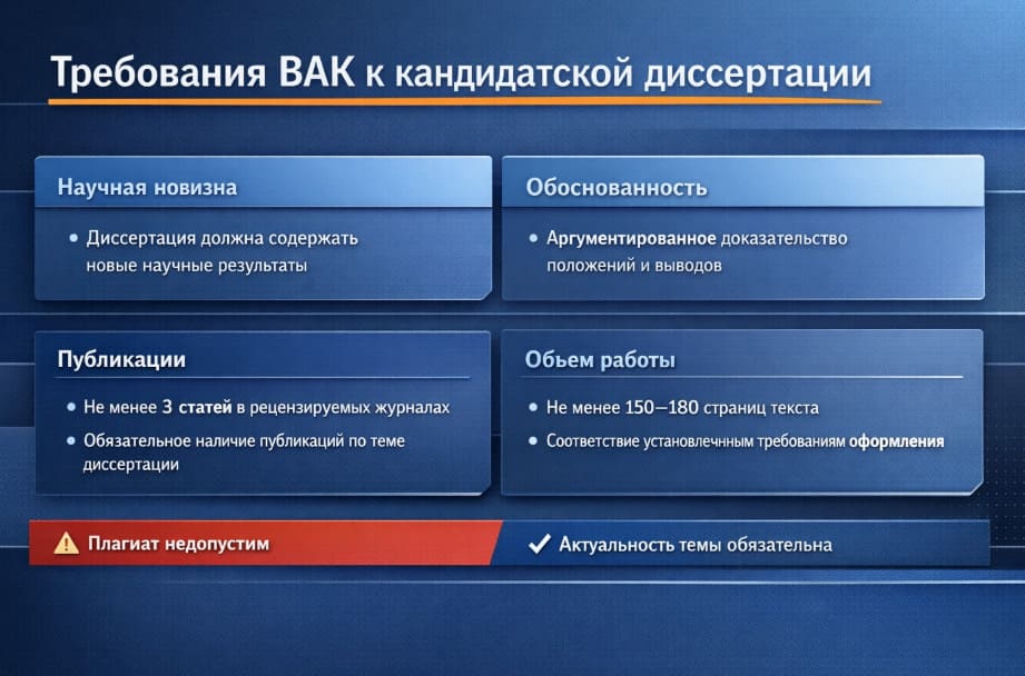 Требования ВАК к кандидатской диссертации