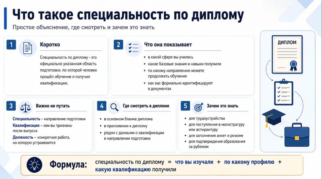 Что такое специальность по диплому