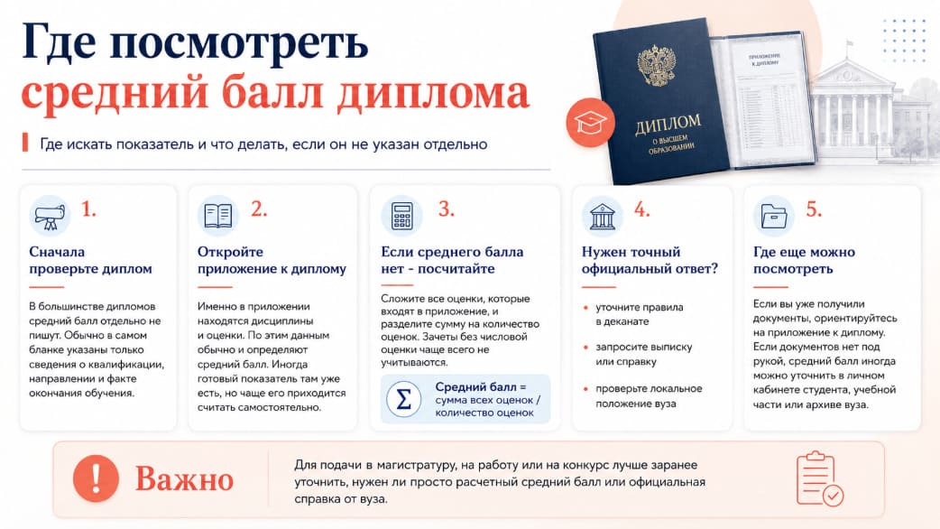 Где посмотреть средний балл диплома