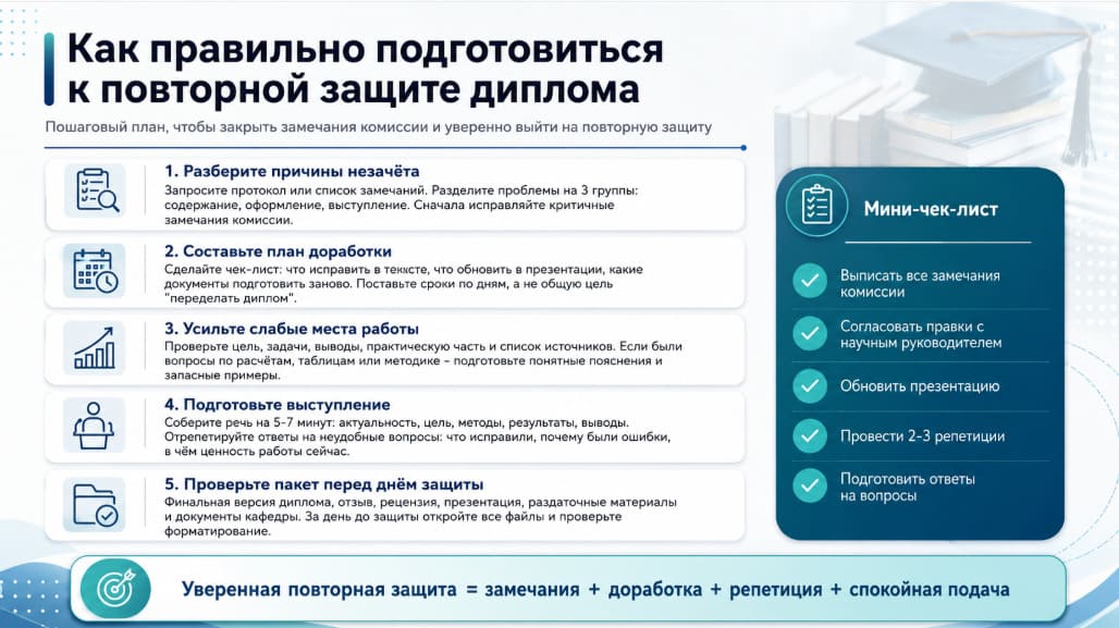 Как правильно подготовиться к повторной защите диплома