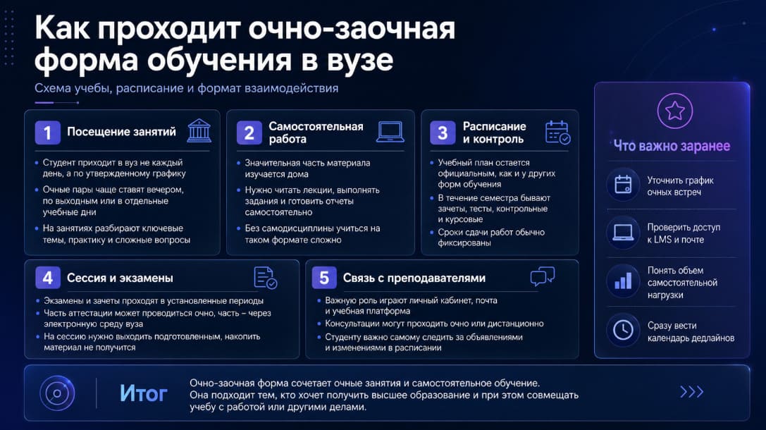 Как проходит очно-заочная форма обучения в вузе
