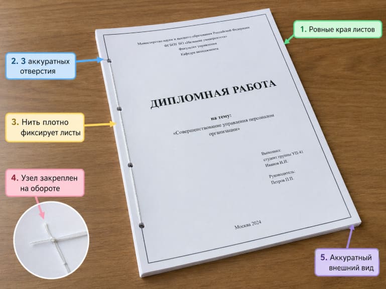 Как выглядит правильно сшитая дипломная работа