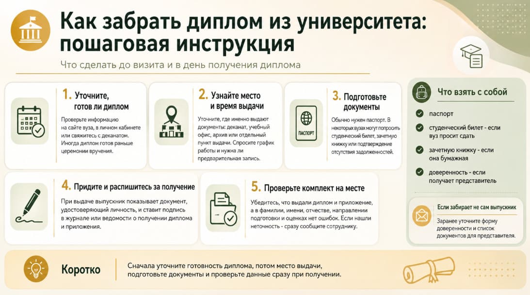 Как забрать диплом из университета: пошаговая инструкция