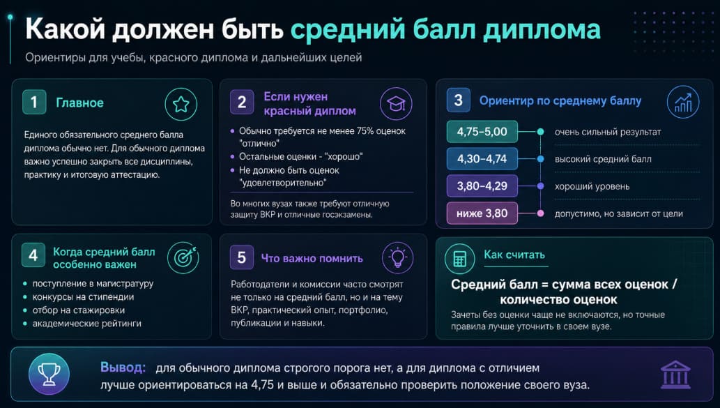 Какой должен быть средний балл диплома