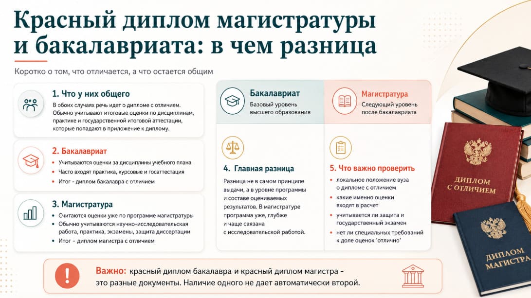 Красный диплом магистратуры и бакалавриата: в чем разница
