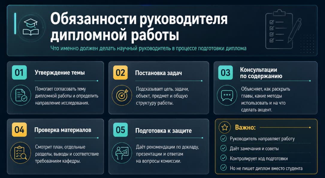 Обязанности руководителя дипломной работы