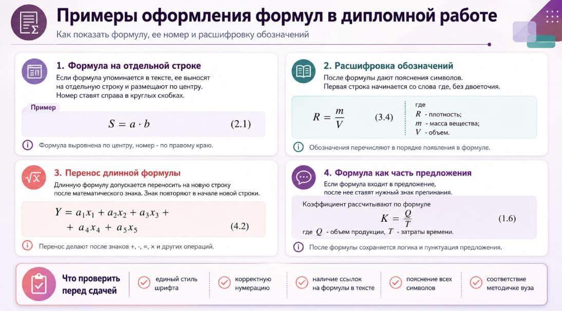 Примеры оформления формул в дипломной работе
