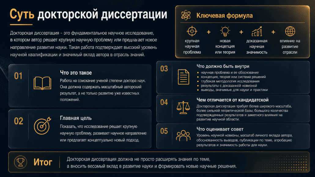 Суть докторской диссертации