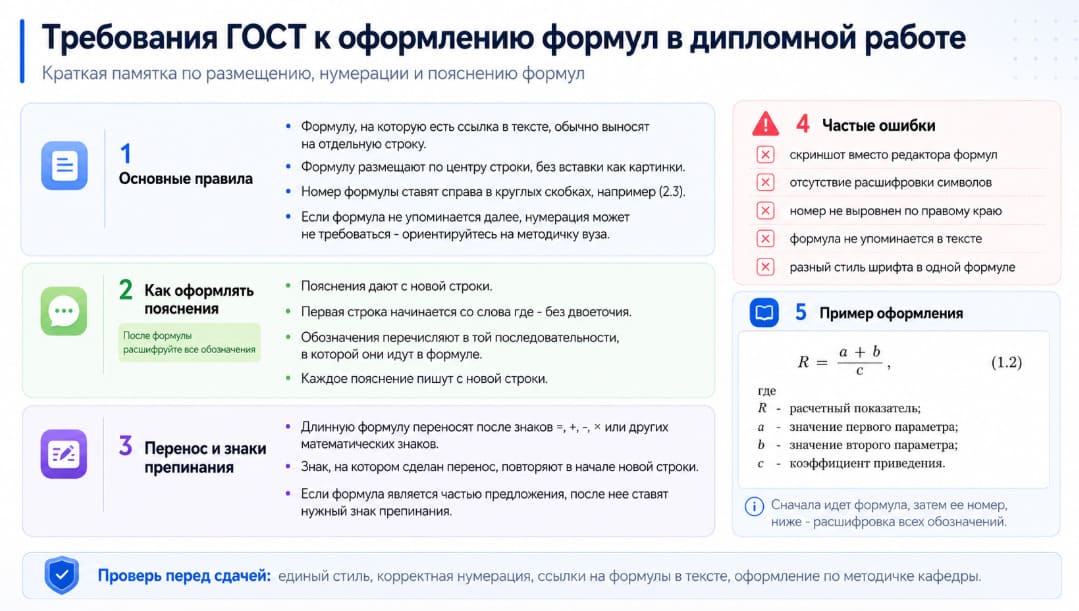 Требования ГОСТ к оформлению формул в дипломной работе
