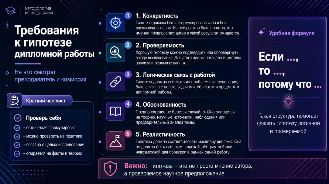 Требования к гипотезе дипломной работы