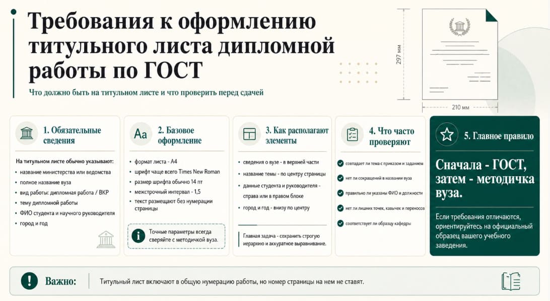 Требования к оформлению титульного листа дипломной работы по ГОСТ
