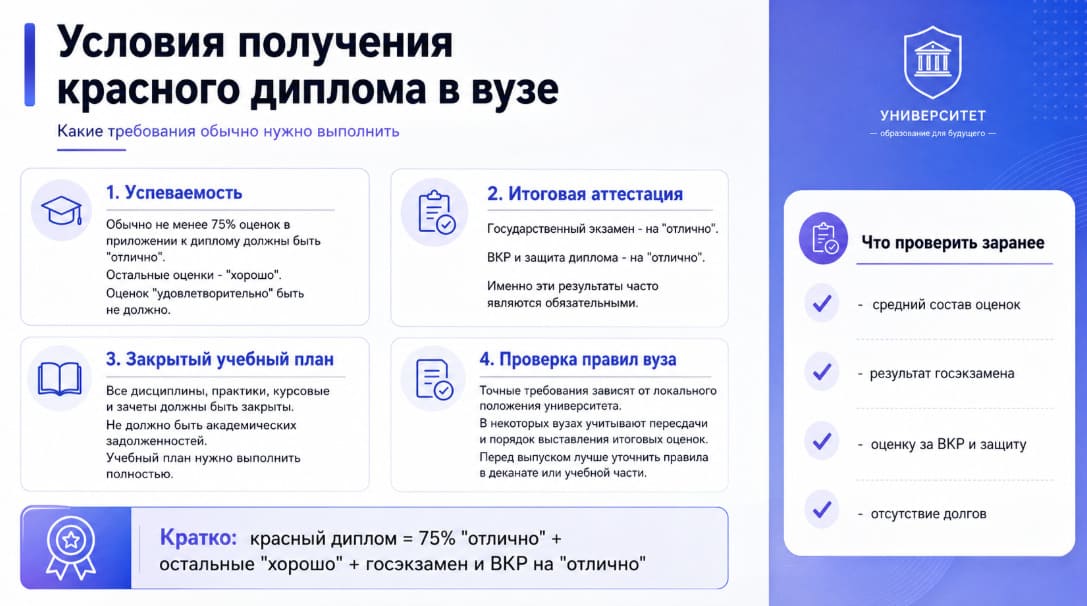 Условия получения красного диплома в вузе