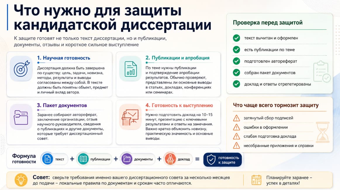 Что нужно для защиты кандидатской диссертации