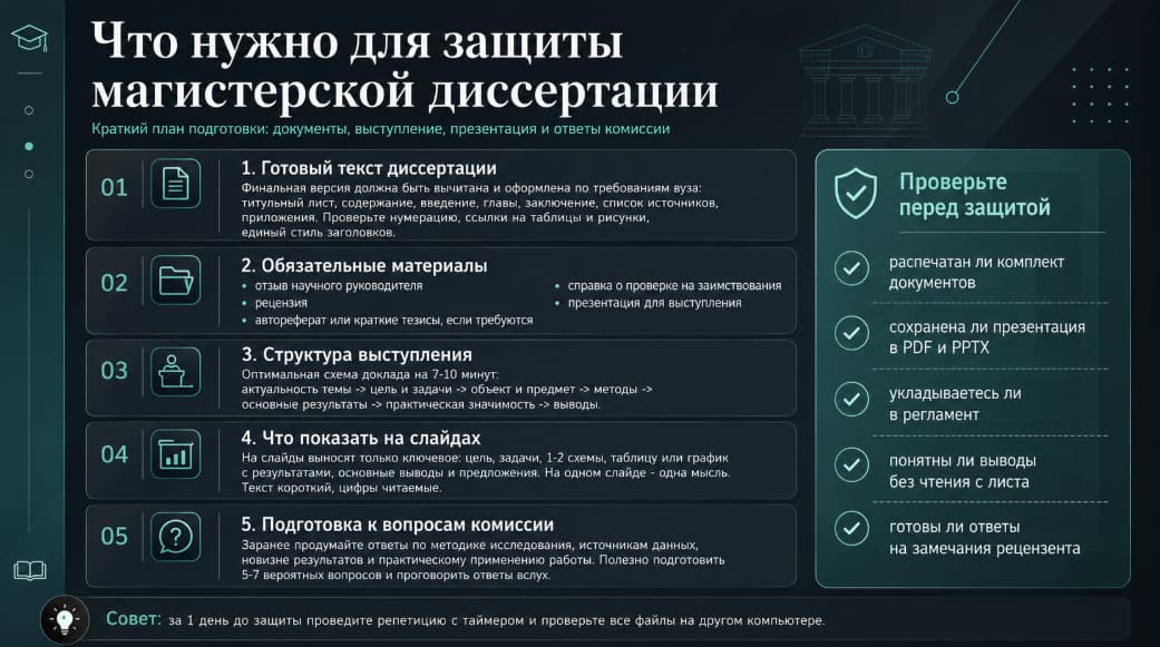 Что нужно для защиты магистерской диссертации