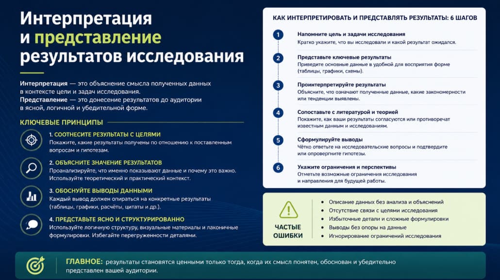 Интерпретация и представление результатов исследования