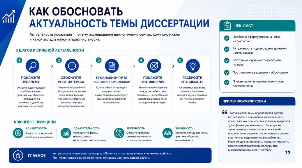 Как обосновать актуальность темы диссертации