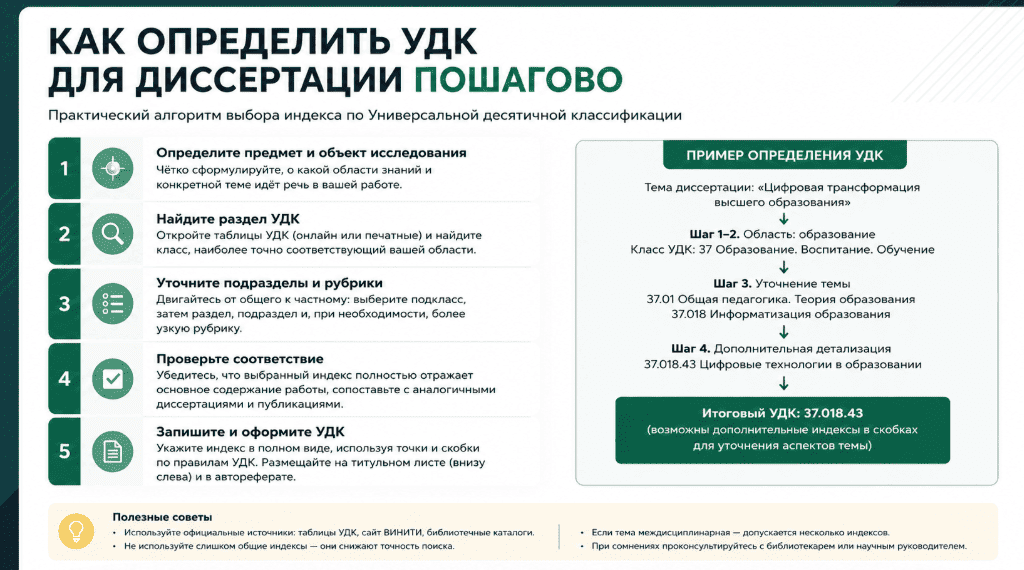 Как определить УДК для диссертации пошагово